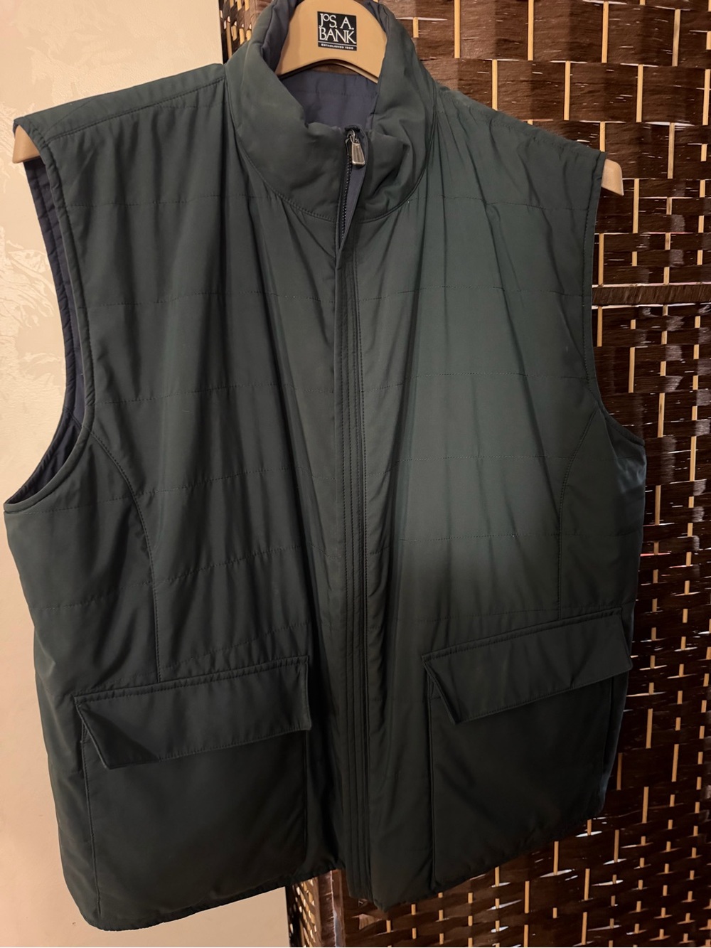 Loro Piana Jos. A. Bank Quilted Vest in Forest Green